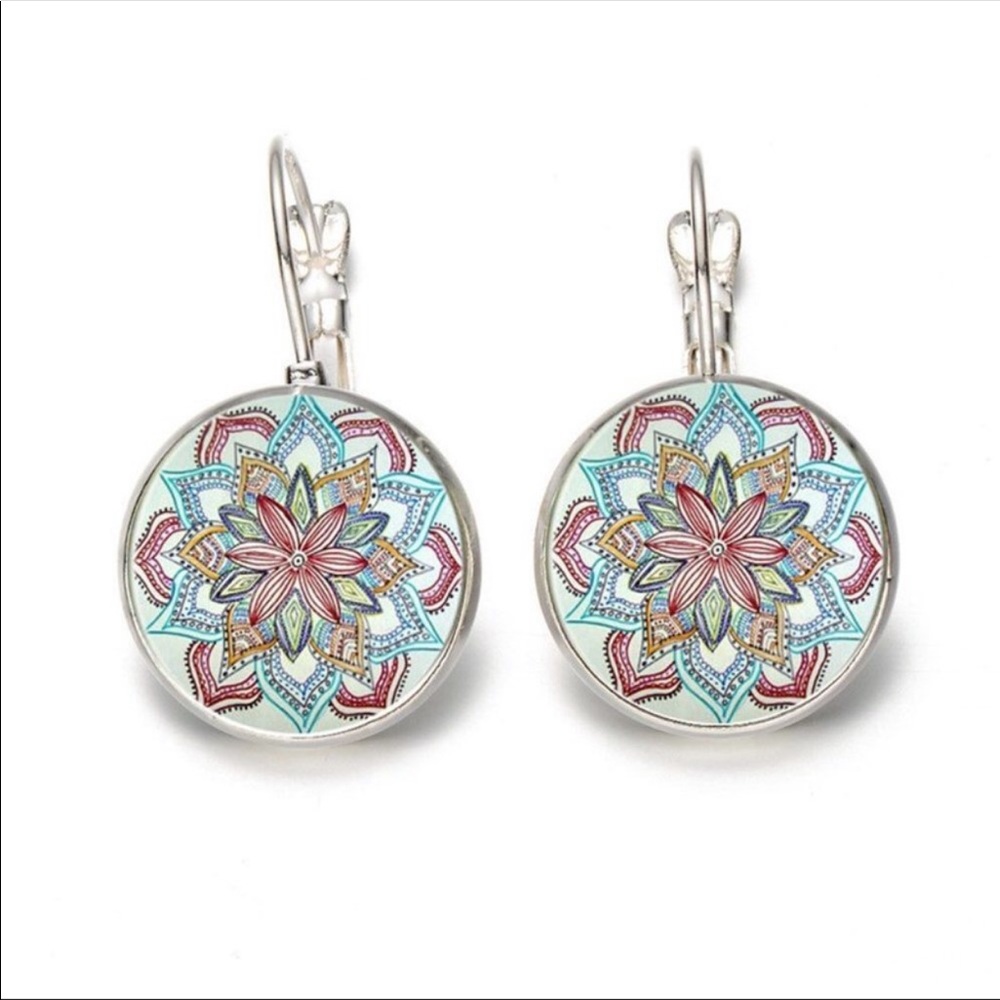 LAST ONE! Silver Flower Statement Earrings